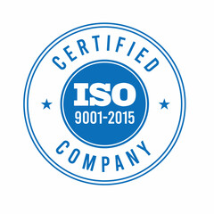 Iso certification . iso 90012015 logo . iso 9000 certification Premium Vector
