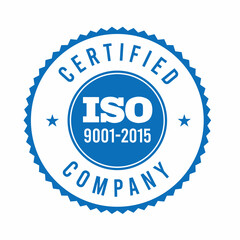 Iso certification . iso 90012015 logo . iso 9000 certification Premium Vector