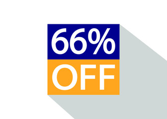 Up To 66% Off. Special offer sale sticker on white background with shadow.