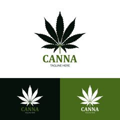 Cannabis plant logo design vector
