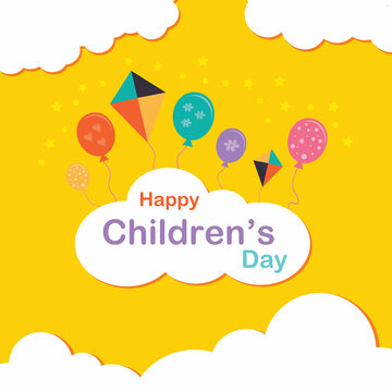 Happy Children's Day Yellow Poster