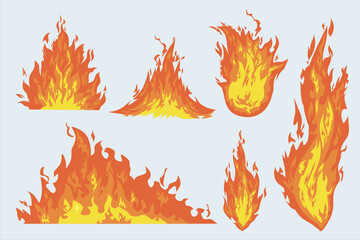  Blazing Hot Fire. Fire with white background