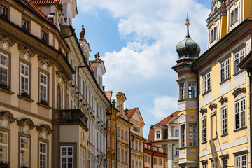 Colorful houses in the old town of Prague, Czech Republic