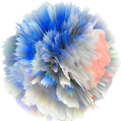 Colorful Abstract Isolated 3d Explosion With Extruded Surface