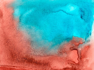 Fototapeta premium abstract watercolor hand painted background blue and brown colors