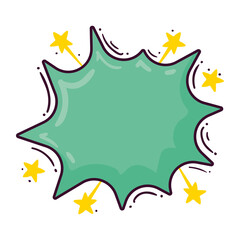 comic bubble and stars