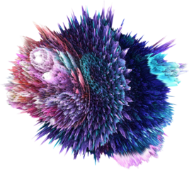 Colorful Abstract Isolated 3d Explosion With Extruded Surface