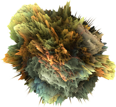 Colorful Abstract Isolated 3d Explosion With Extruded Surface