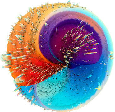 Colorful Abstract Isolated 3d Explosion With Extruded Surface