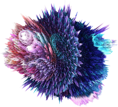 Colorful Abstract Isolated 3d Explosion With Extruded Surface