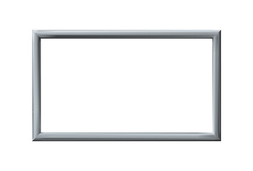 Metal or silver rectangle realistic frame. Vector