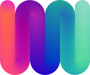 Vibrant Colorful Fluid Abstract 3D Gradient Blend Curves Shape