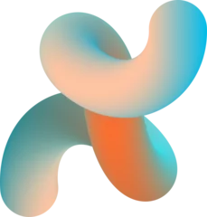 Vibrant Colorful Fluid Abstract 3D Gradient Blend Curves Shape