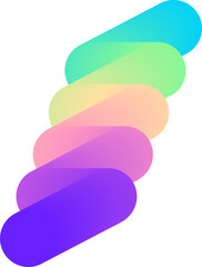 Vibrant Colorful Fluid Abstract 3D Gradient Blend Curves Shape