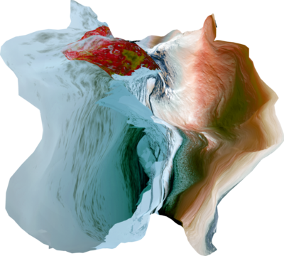 Abstract 3D Surreal Distorted Landscapes Shapes