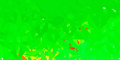 Dark green, red vector gradient polygon texture.