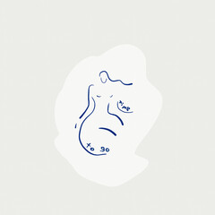 Line art female shape illustration design 