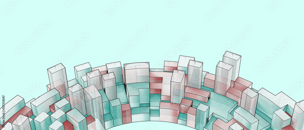 Poster innovation and technology network structure background for digital data connection network. developm