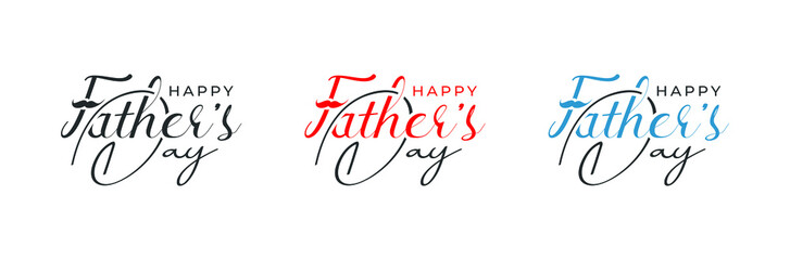 Abstract Happy Father's Day handwritten logo design, father's day vector logo