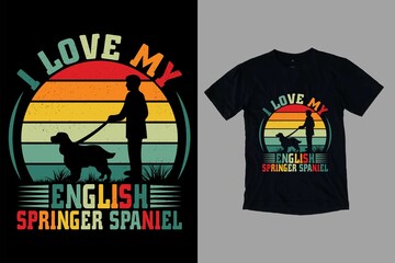 I love my English springer spaniel vintage T-shirt design.
