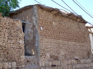 Old brick walls of a house in the Citadel in Erbil, Kurdistan, Iraq