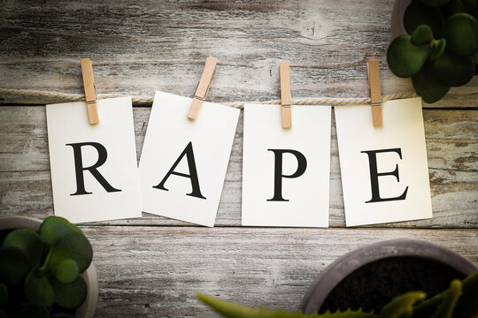 The Word RAPE Concept Printed on Cards