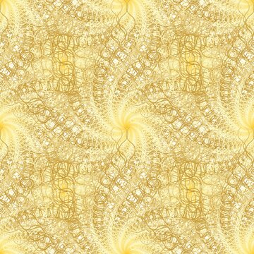 Gold Luxury Seamless Pattern On The White Background.