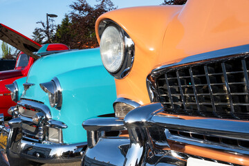 Classic American Cars At Vintage Exhibition.
