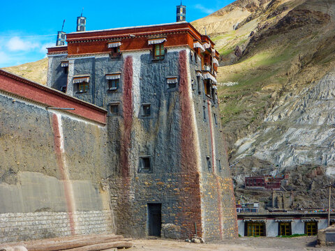 Tower Of The Sakya Monastery In Tibet
