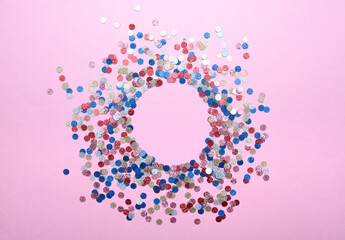 Frame of sparkles confetti