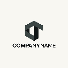 modern logo 3d company vector