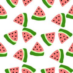 seamless watermelon pattern. Vector background with watermelon slices
