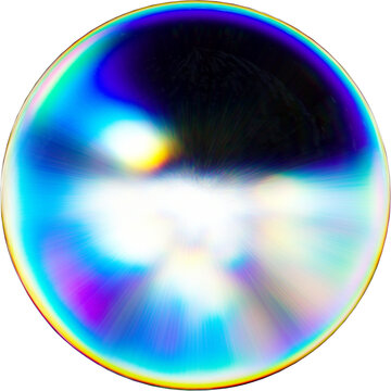 3D Spherical Abstract Orbs Refracting Colorful Light
