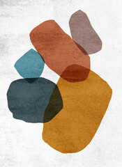 Minimal geometric mid century style art shapes © miketea88