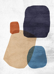 Minimal geometric mid century style art shapes
