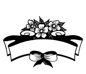 black and white floral ornament