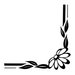 black and white floral frame