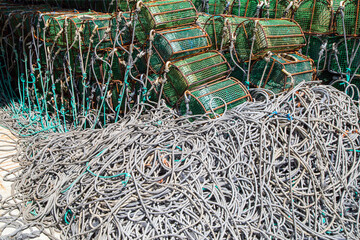 Aparejos de pesca. En un pueblo del noroeste de España (Galicia).