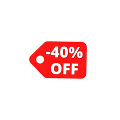 40% off with red discount label design 