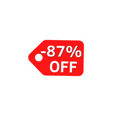 87% off with red discount label design 