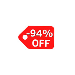 94% off with red discount label design 