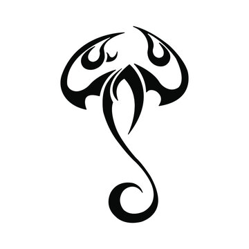 Scorpion tattoo on white background