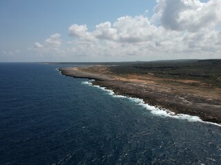 coast of the ocean on bonaire dutch caribbean 