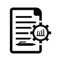 Analytic, document, sheet icon. Black vector graphics.