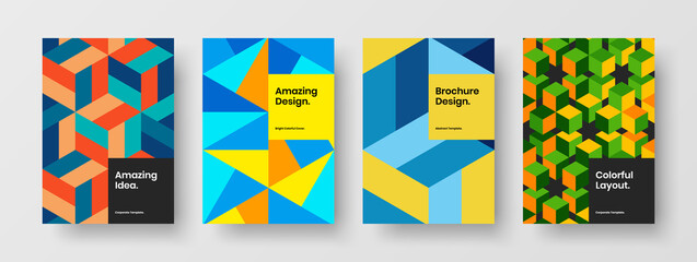 Obraz premium Trendy banner A4 design vector concept bundle. Modern geometric pattern placard layout collection.