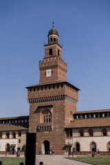 Fototapeta premium The magnificent Sforza Castle , Castello Sforzesco in Milan, Italy