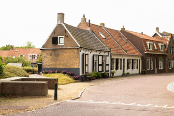 Street in the picturesque old Dutch town of Goedereede.