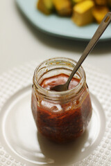 homemade pepper sauce jar