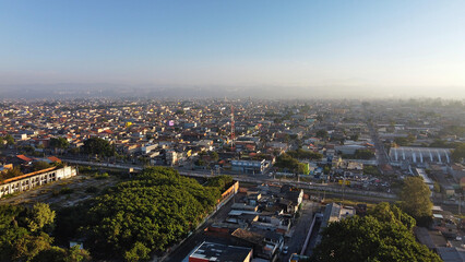 Aerial drone photos of the central region of itaim paulista east of são paulo