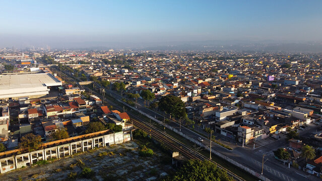 Aerial drone photos of the central region of itaim paulista east of são paulo